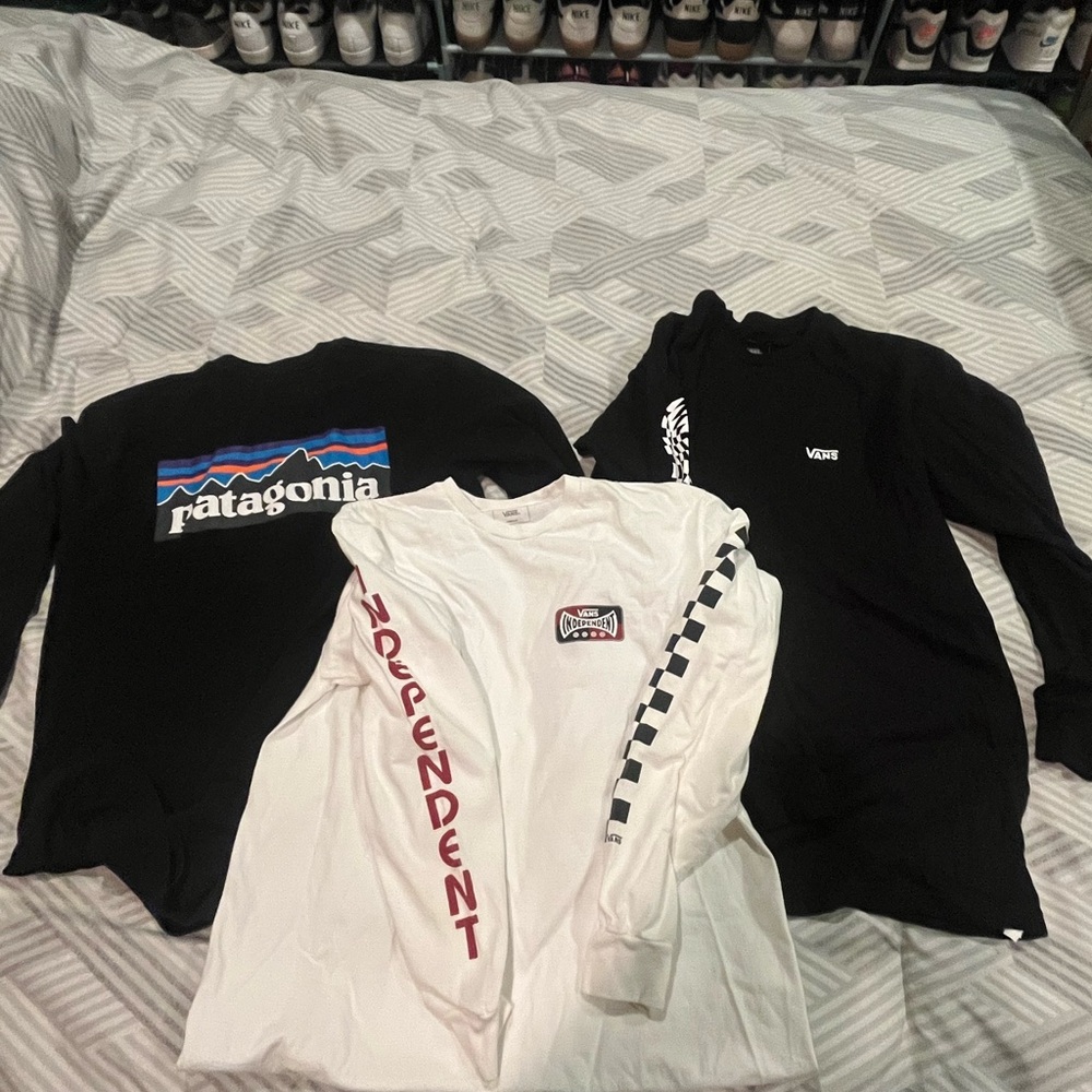 Vans and Patagonia long sleeve t shirt bundle